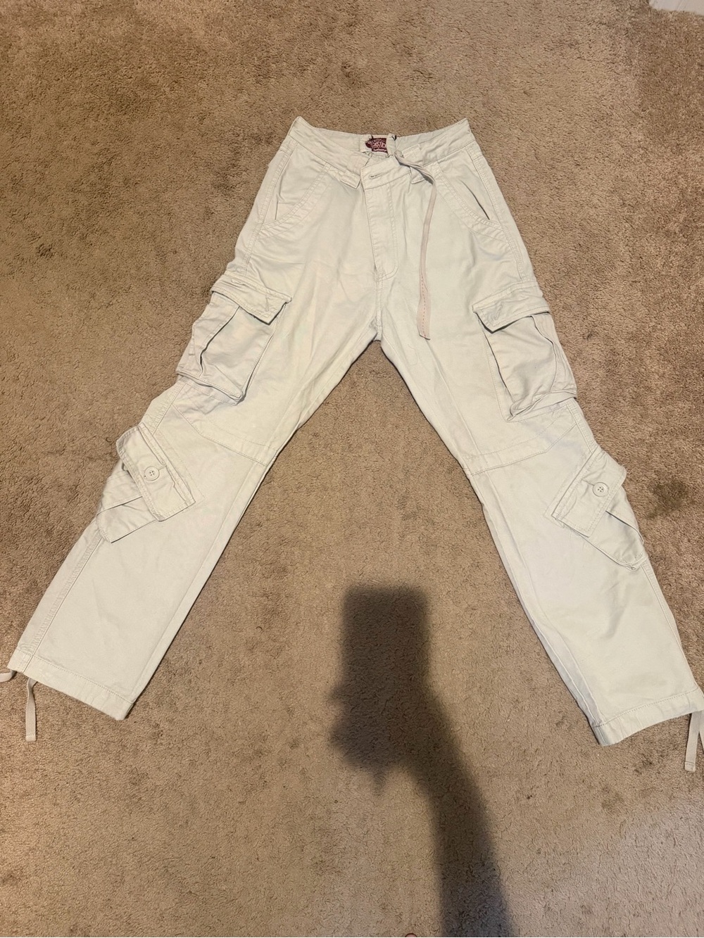 Men's Light Beige Cargo Pants - Casual Utility Style